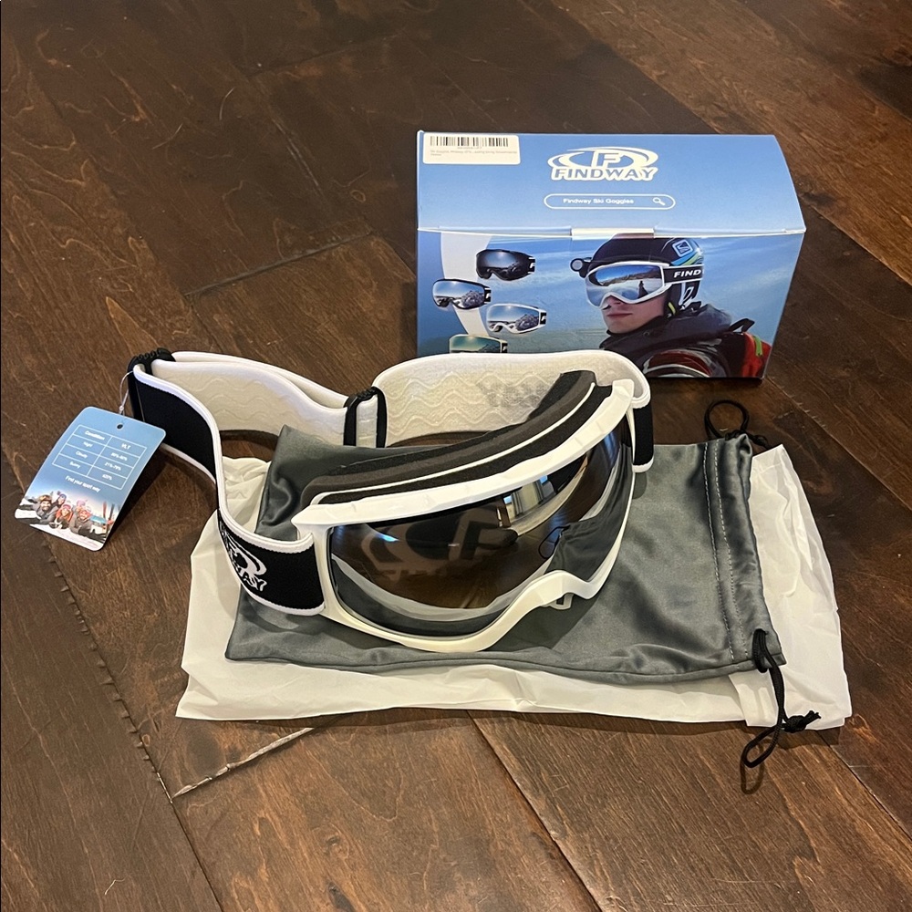 Findway Men’s Black and White Ski Goggles